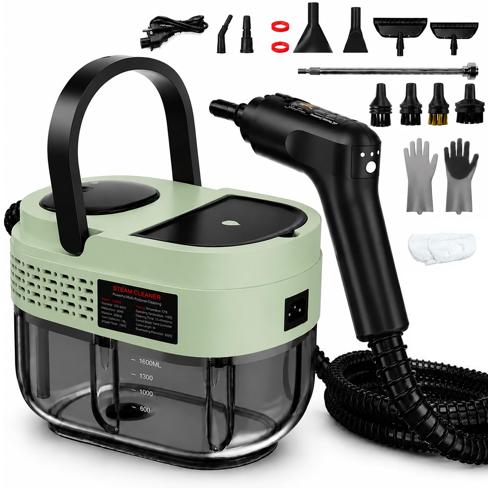 pulitore a vapore verde 1600ml TC-SC-08