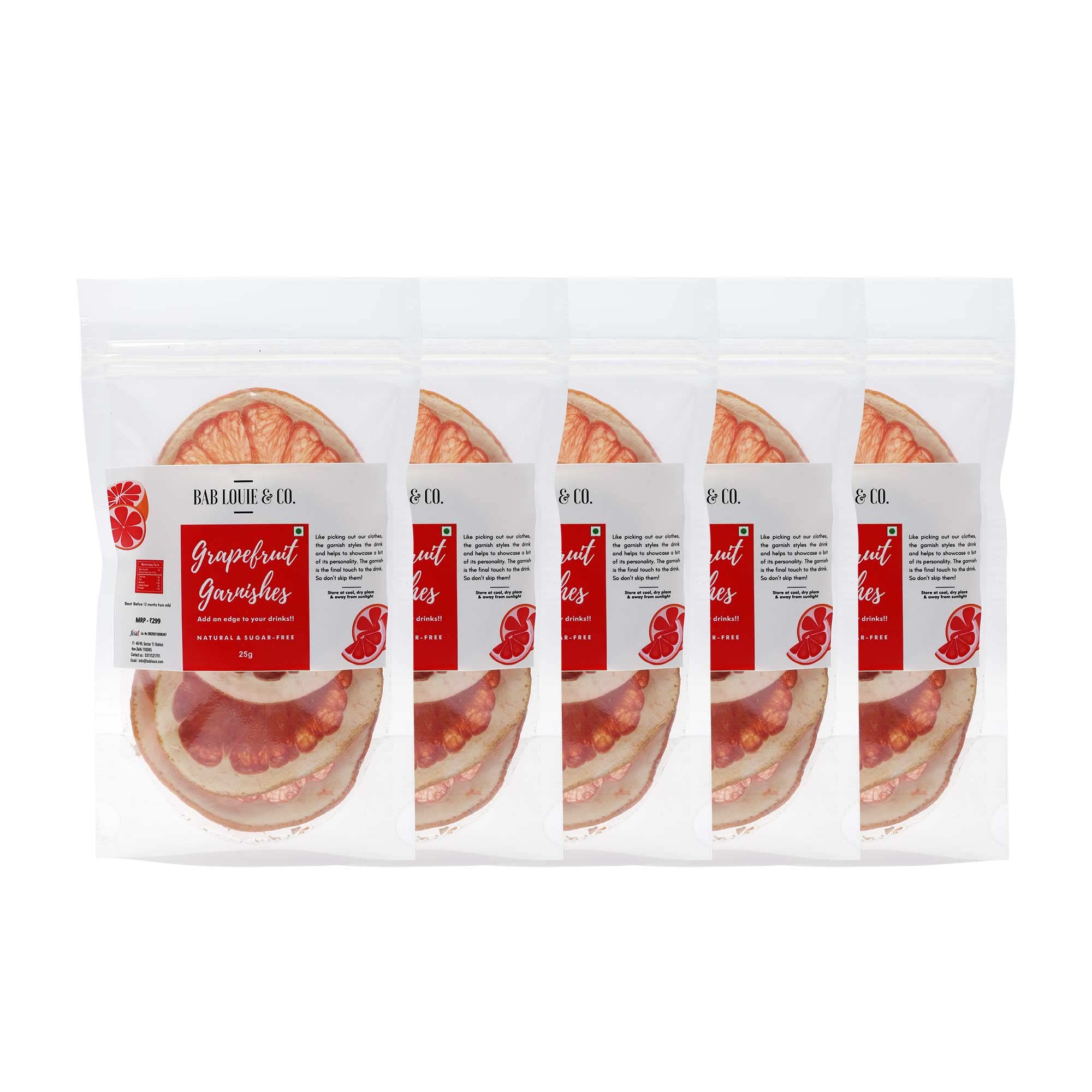 Bab Louie & Co. Grapefruit Dehydrated Fruits Garnishes For Cocktail, Mocktail, Detox Water, Green Tea, Snacks | Air Dried | Gluten Free | Vegan | No Sugar | 100% Natural | Zero Preservatives (Pack of 5, 25 g each (B0BW5ZPRHW) Amazon Price History, Amazon Price Tracker