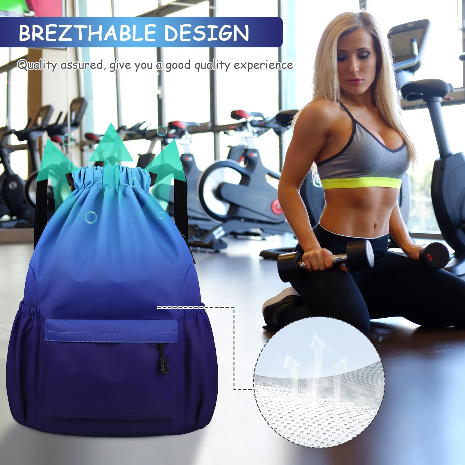 Fadeeg Sacca Sportiva,Unisex Sacchetto Sportivo Borsa Con Coulisse Sacca Palestra Sacchetta Sportiva Per Bambini E Adulti