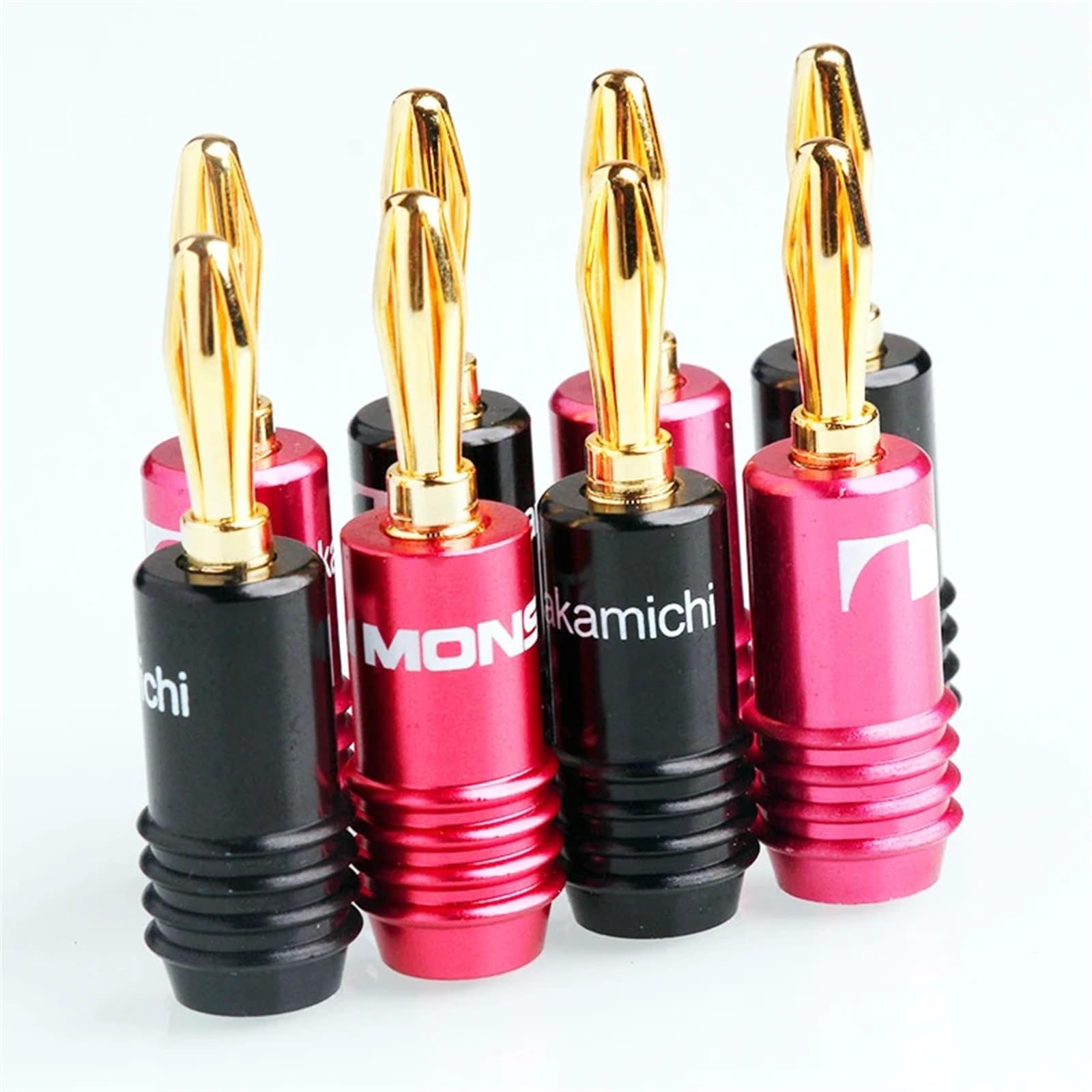 Connecteur d'interface plaqué Or 3.5mm, 10 pièces/lot, Terminal à tête Banane 3.5, 2 pièces Rouge, 2 pièces Noir(4pcs)