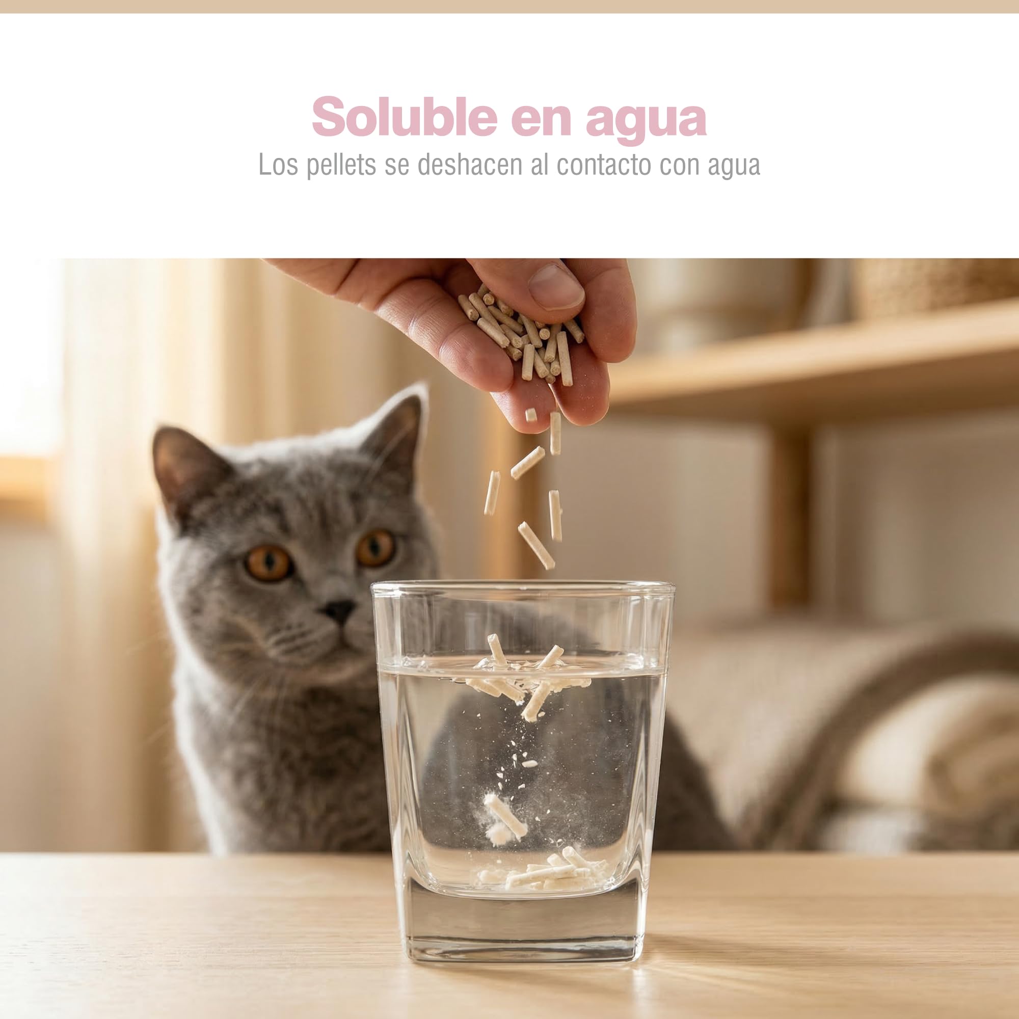 PORTENTUM Arena de Tofu para Gatos sin Perfume – 10,8 kg de Arena aglomerante para Gatos con Control de olores y fácil Limpieza – Pellets Vegetales Que no se pegan y Mantienen el arenero Limpio