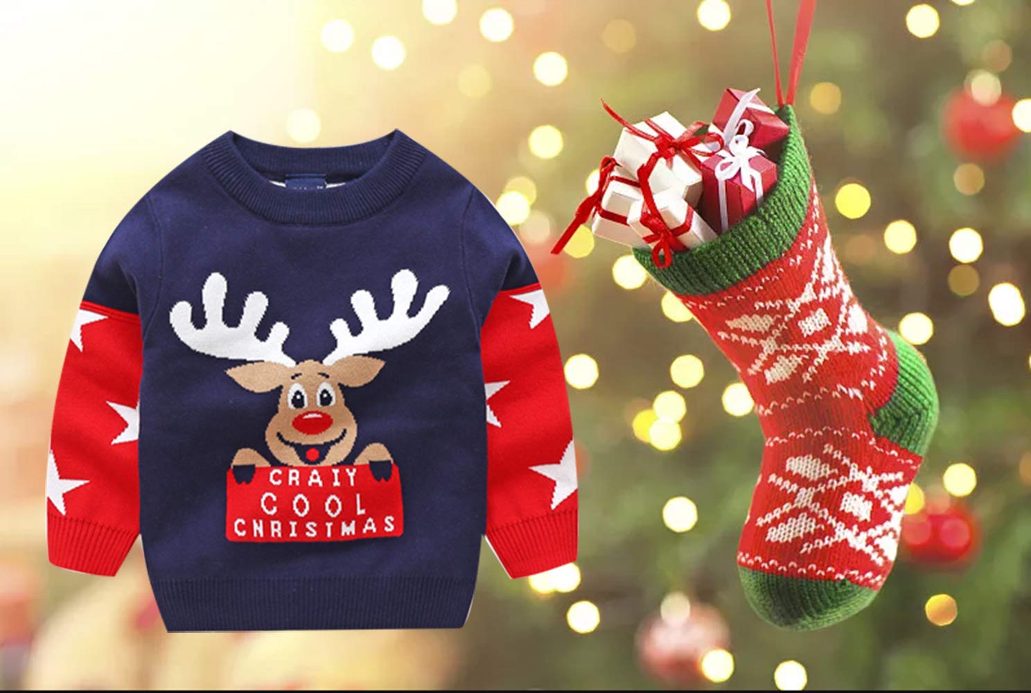Suéter de Punto de Invierno para bebé, Navidad, Manga Larga, Sudaderas, Ropa cálida, 1-6 años