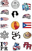 Vista 6 de The Original Puerto Rico - Juego de calcomanías de vinilo impermeable, calcomanías para casco duro, Boricua, Coqui, El Morro, parachoques