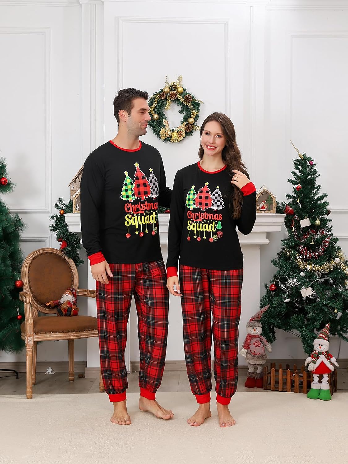 Family Christmas Pajamas Matching Sets Xmas Pajamas for Women/Men/Couples, 2 Piece Christmas Pjs Matching Set - Image 4