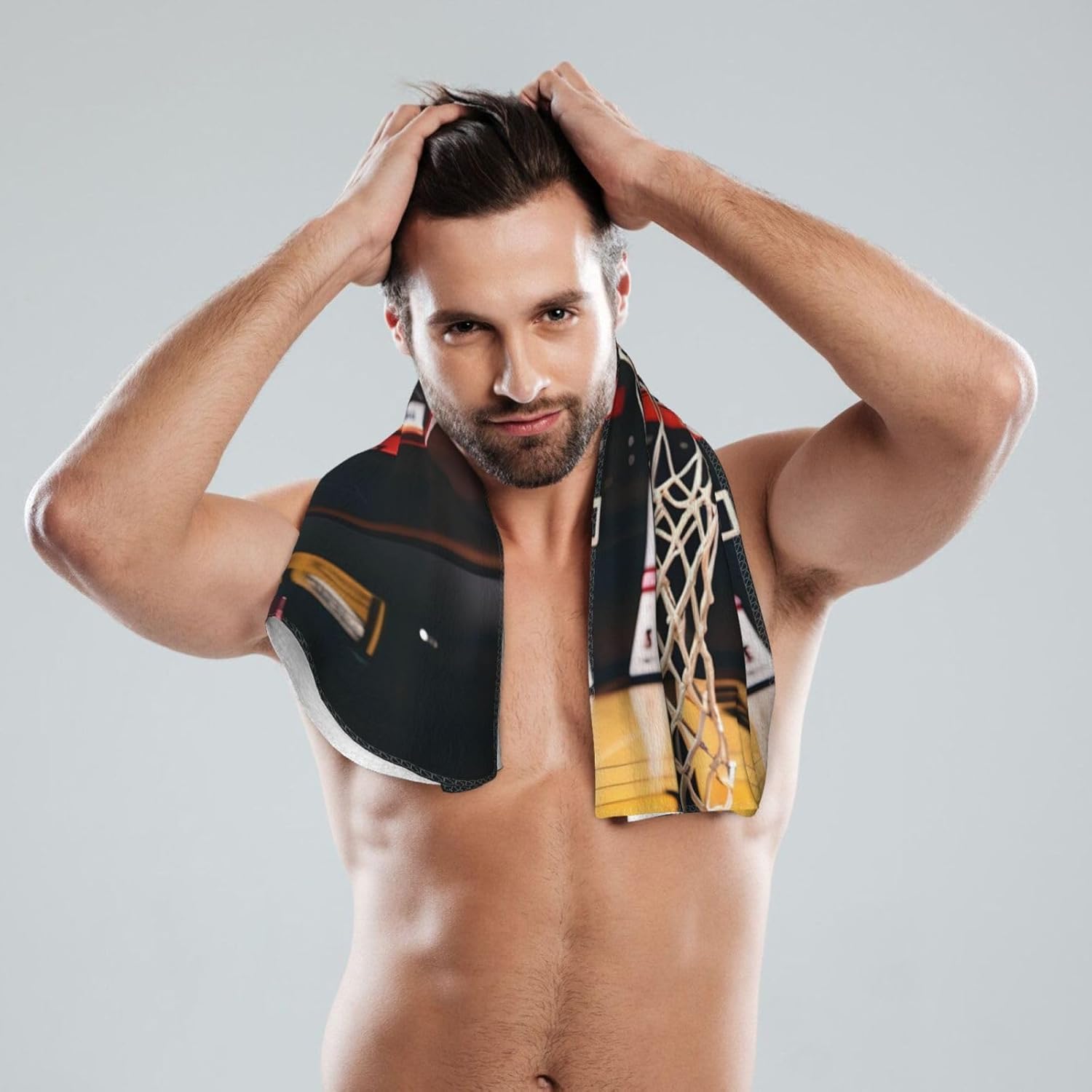 Basketball Print Hand Towels for Kitchen, Decorative Bathroom Towels Decor Farmhouse Cute for Men Women Gifts