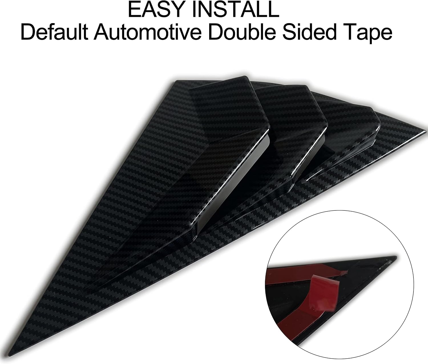 BestEvMod Compatible with Mustang Mach E 2021 2022 2023 2024 Quarter Side Window Scoop Louvers Cover Window Visor Cover ABS (Carbon Fiber)