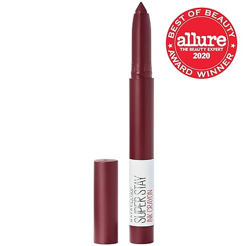 Miniatura 2 de Maybelline Super Stay Ink Crayon lápiz labial, lápiz labial mate con punta de precisión con sacapuntas integrado, larga duración de hasta 8 horas,