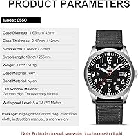 Vista 5 de LN LENQIN Relojes para hombre, unisex, militar, deportivo, correa de nailon, elegante, luminoso, analógico, de cuarzo, para hombre, impermeable