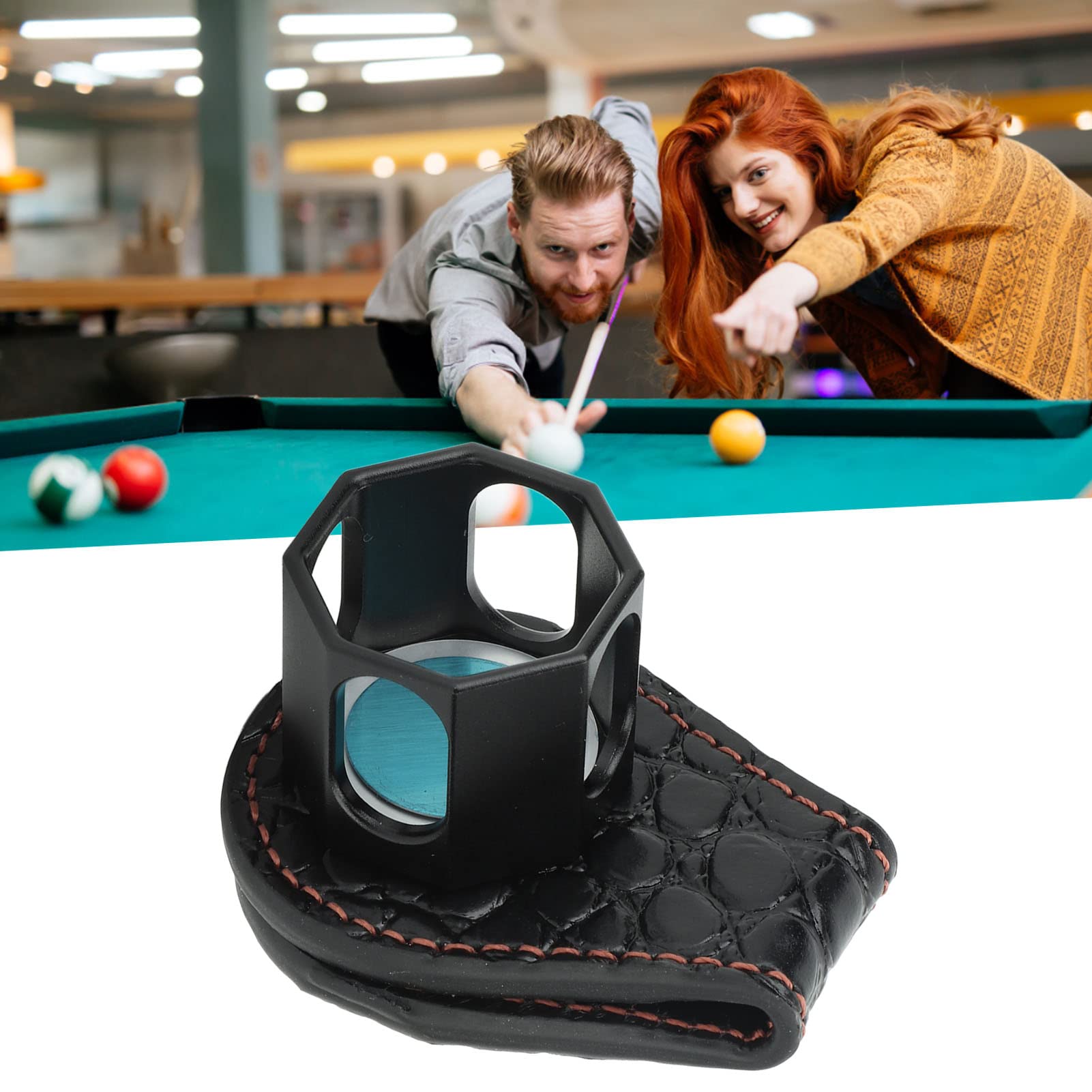 Portagesso Magnetico Per Biliardo - In Lega D'Alluminio E Pelle, Design Ottagonale - Foto 4