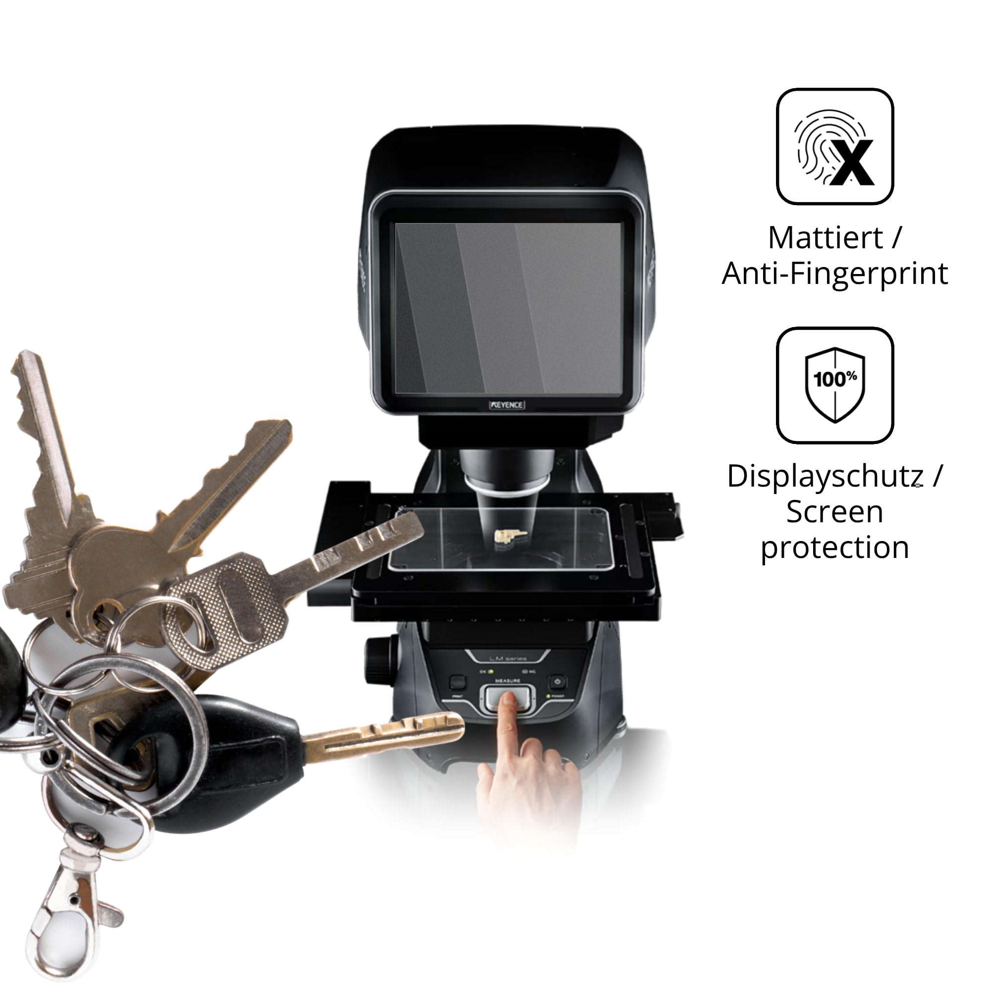 dipos Protector de Pantalla Antiespía para Keyence LM-X1000 | Película protectora mate, filtro de privacidad 4 vías, ajuste perfecto, antiarañazos, sin burbujas, autoadhesivo