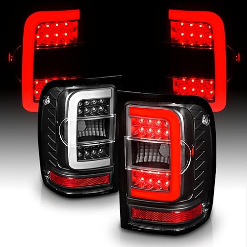 Miniatura 22 de AmeriLite for 2001-2011 Ford Ranger C-Type LED Tube Crystal Chrome Replacement Brake Tail Lights - Passenger and Driver Side