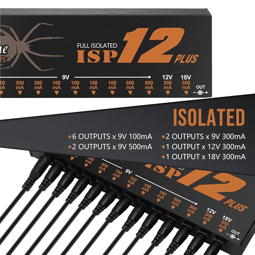 MOSKYAudio ISO-10 Portable Guitar Effect Power Supply Station 10 Isolated DC Outputs USB Output For 9v 12v 18v Guitar Effects I.1358612203