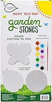 Vista 19 de Creative Roots Tortuga, Erizo y Sol de Mosaico - Pack de 3 Piedras de Paso de Cerámica de 7 Pulgadas & 6 Pinturas Vibrantes, Piedras de Paso DIY