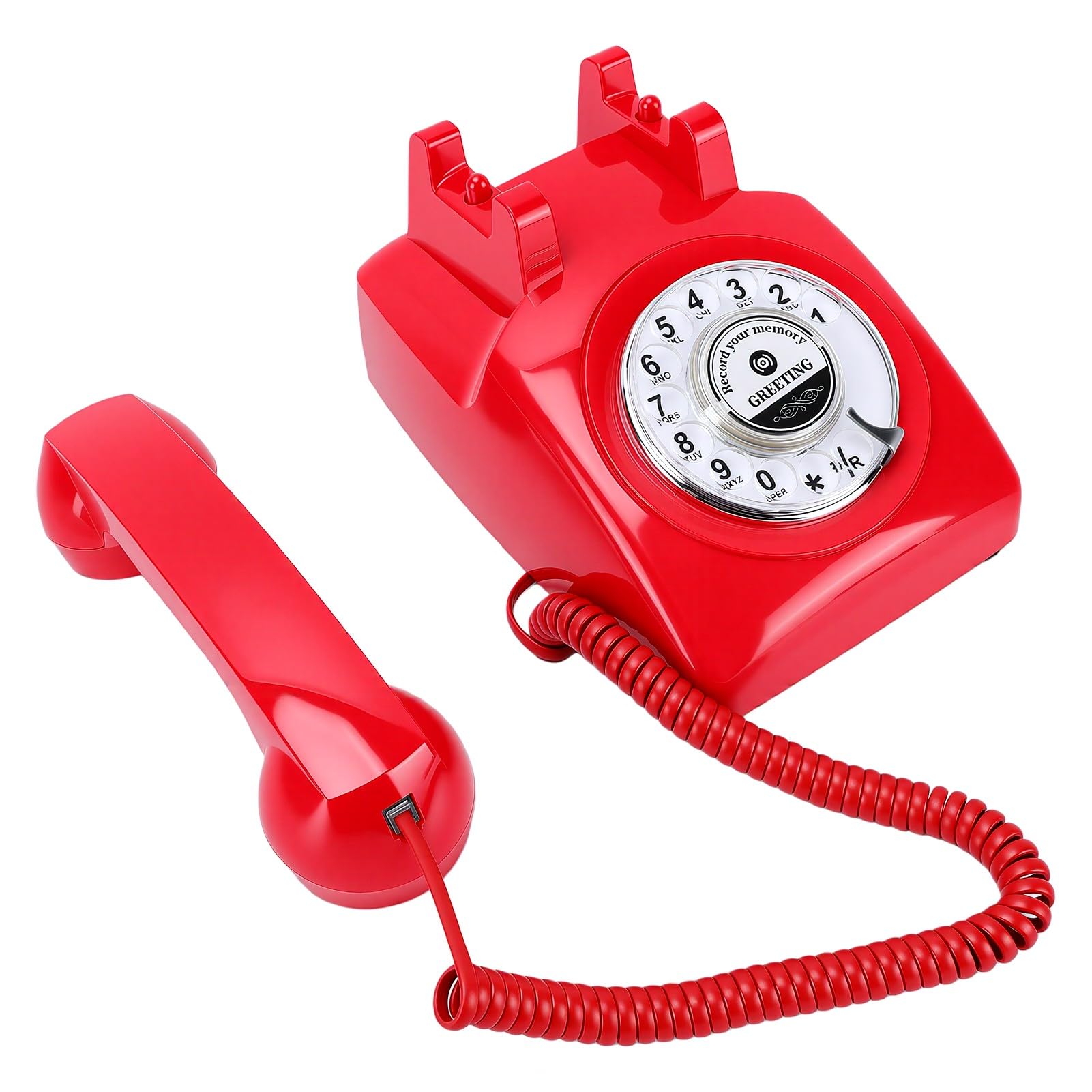 Tonysa Telefono Vintage con Registrazione Vocale Rotante, Libro degli Ospiti per Eventi di Nozze, Memoria da 8 GB, Registrazione per 120 Ore, Telefono per Messaggi retrò, Regalo Facile da Usare
