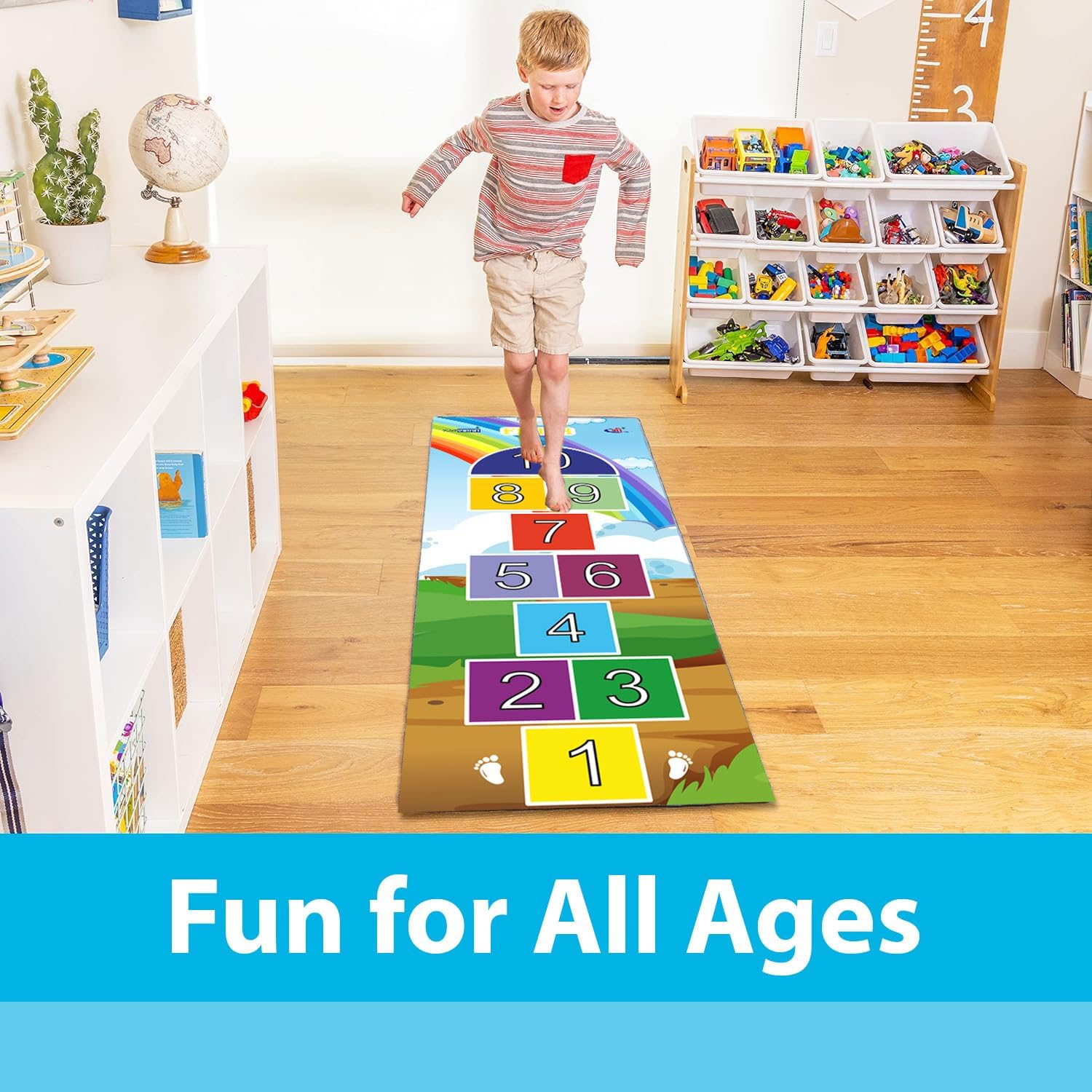 Kids Mandi Hopscotch Count & Jump Game | Jumbo Kids Play Mat (40" x 108") | Unique Balancing Game | Large Size for 3 Years and up 4