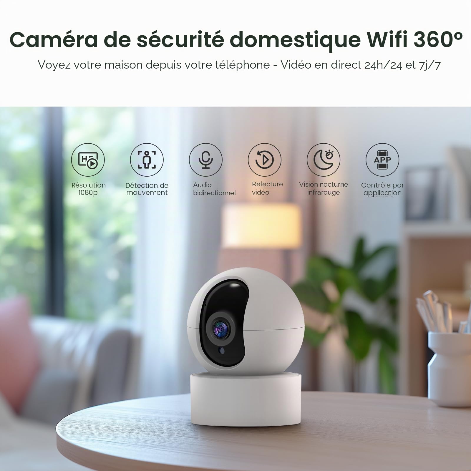 Système d'alarme Maison sans Fil 4G avec Camera,Alarme Maison Wi-FI avec Contrôle APP, Détecteur de Mouvement, Télécommandes, Capteurs de Fenêtre et de Porte, Sirène, Compatible avec Alexa, Google