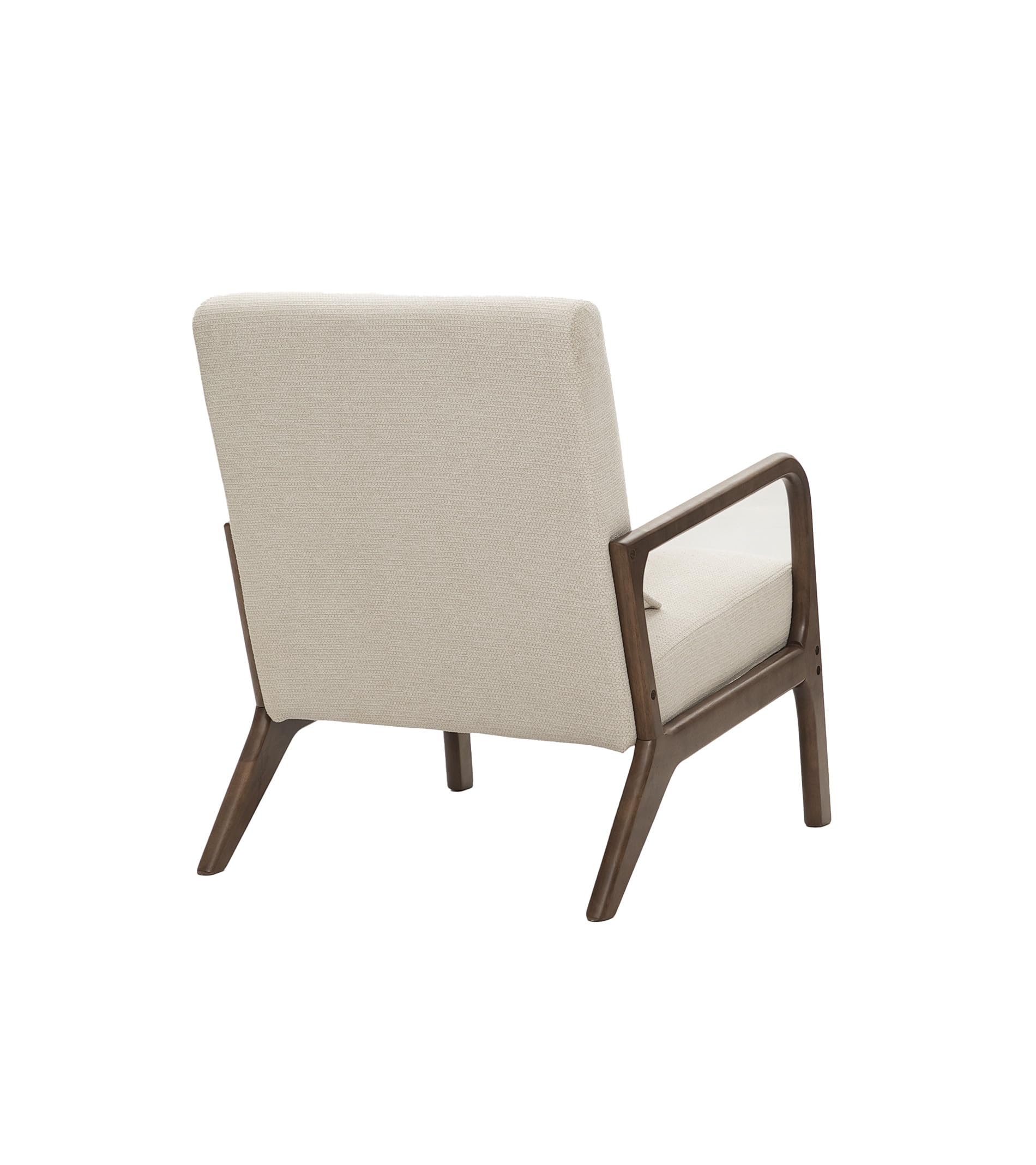 SWEET SOFA® - Butaca nórdica de Madera Maciza Nicole, tapizada Antimanchas, con cojín Incluido. 78x75x65cm (Beige)