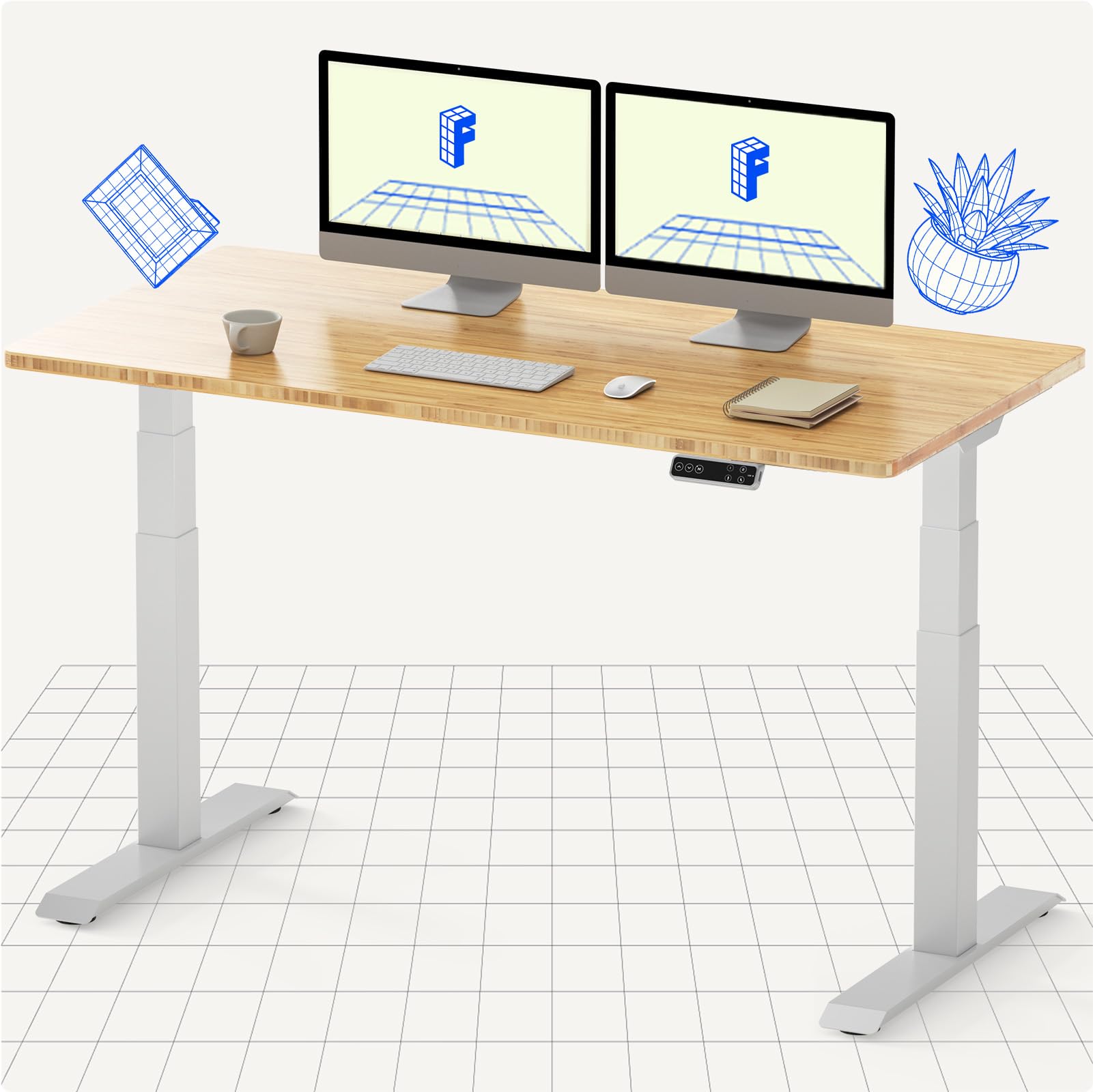 Flexispotelectric Standing Desk E7 Height Adjustable Desk With