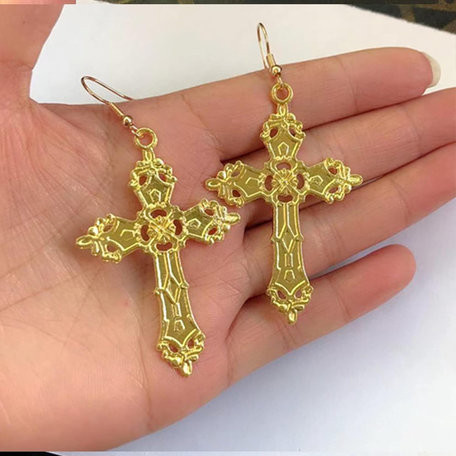 Unique Baroque Cross Earrings Christ Dangle Earrings Vintage Bohemian Gothic Punk Dangle Drop Earrings for Women Girls Jewelry - Image 5