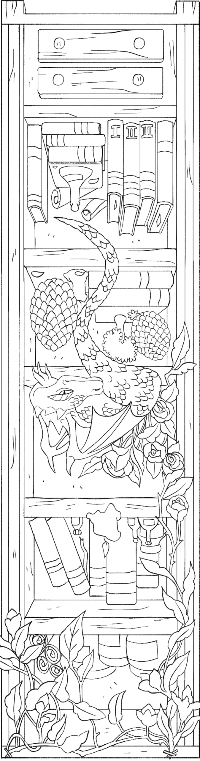 Dragon Princess: Marque-pages à colorier romantasy avec dorures