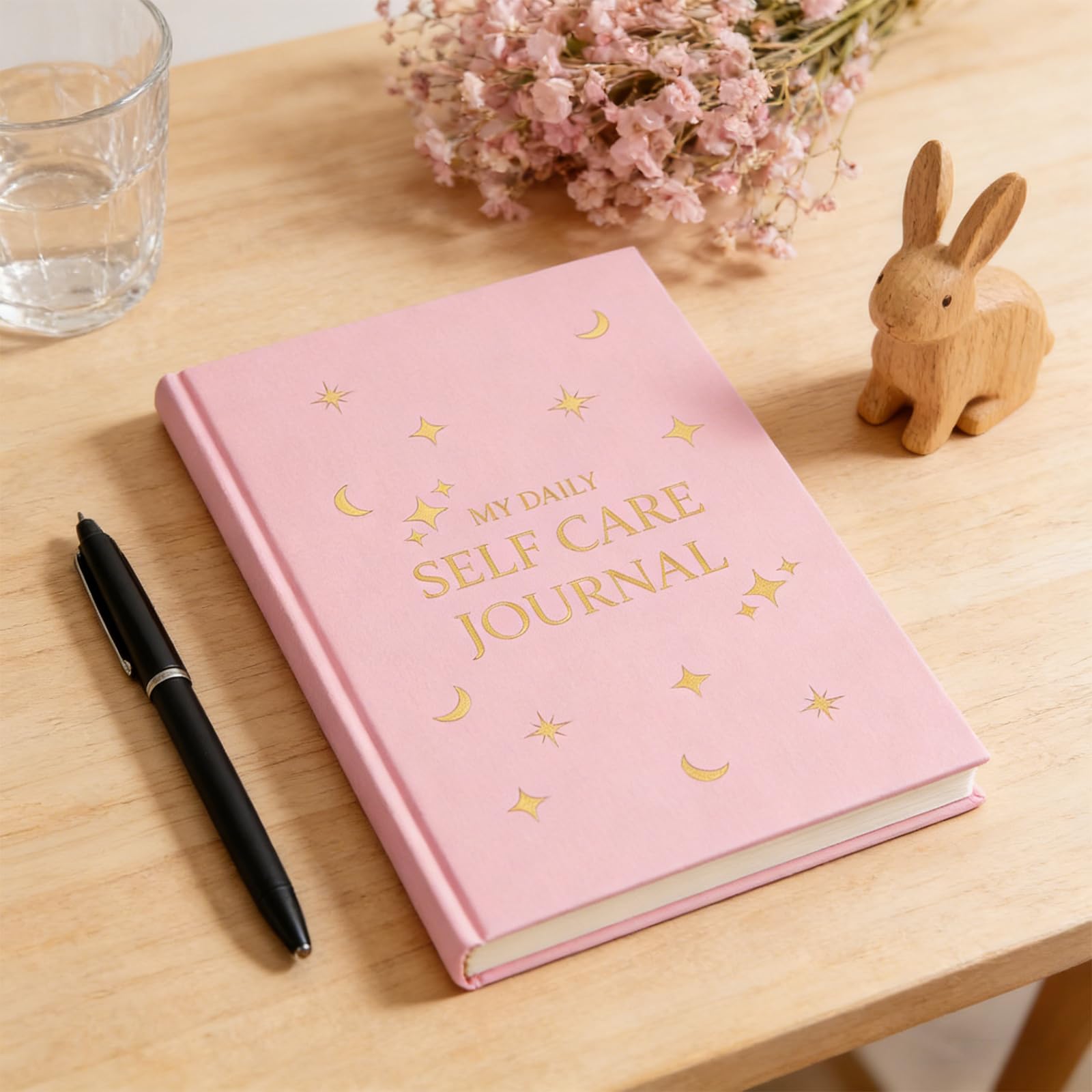 Zhixan Self Care Journal & Planner for Women, A5 Daily Gratitude & Mindfulness Notebook, Health & Wellness Diary with Prompts (Pink)
