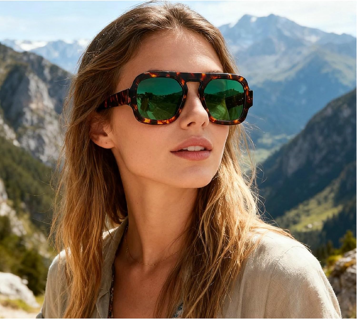 Retro Square Sunglasses Women Fashion Gradient Shades UV400 Men Punk Blue Green Sun Glasses N47 - Image 3