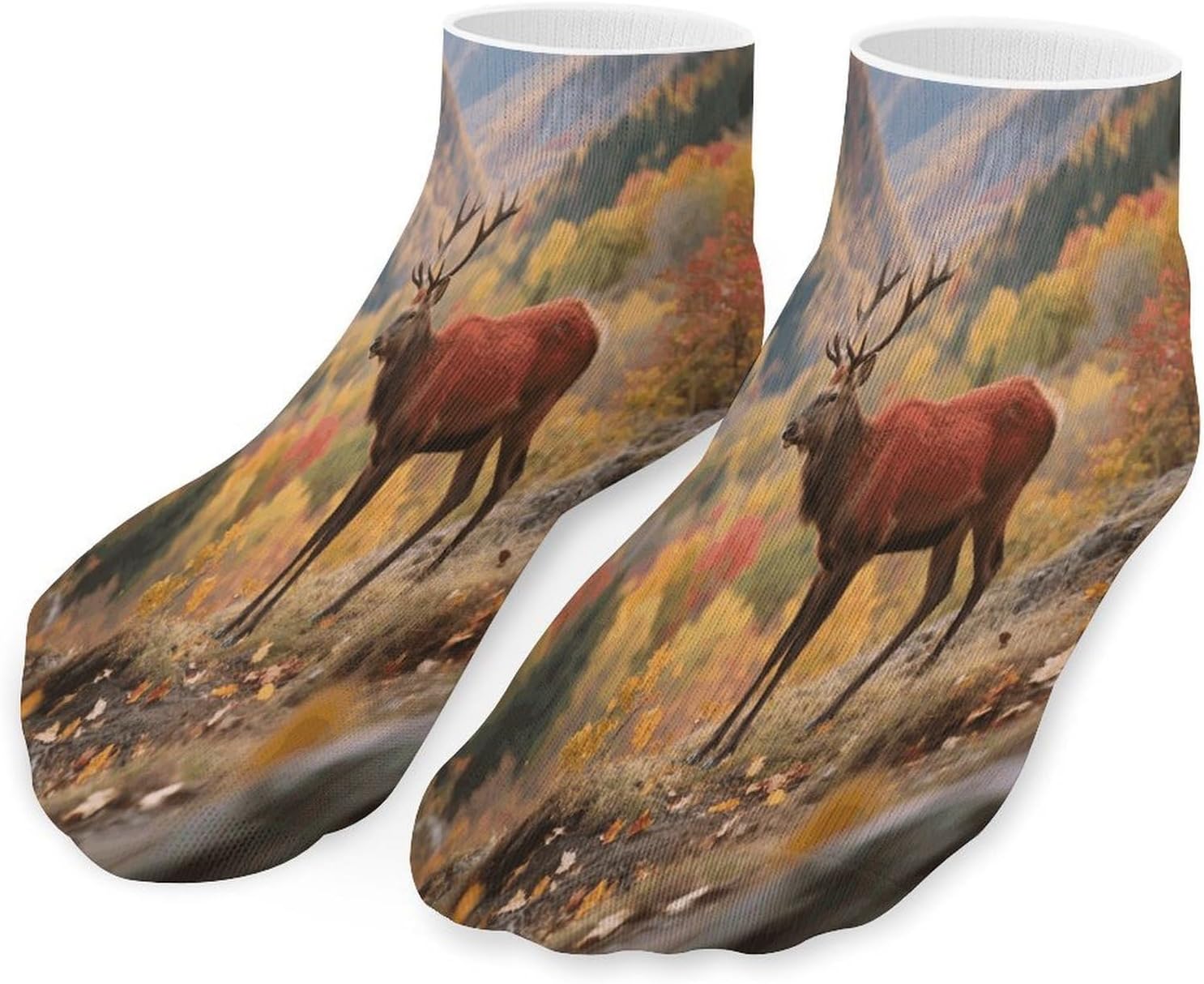 Socks for Men Women 5 Pairs Short Ankle Socks | Nature Moose Low Cut Casual Crew Sock Cute Breathable Athletic Socks Non Slip No Show Sock
