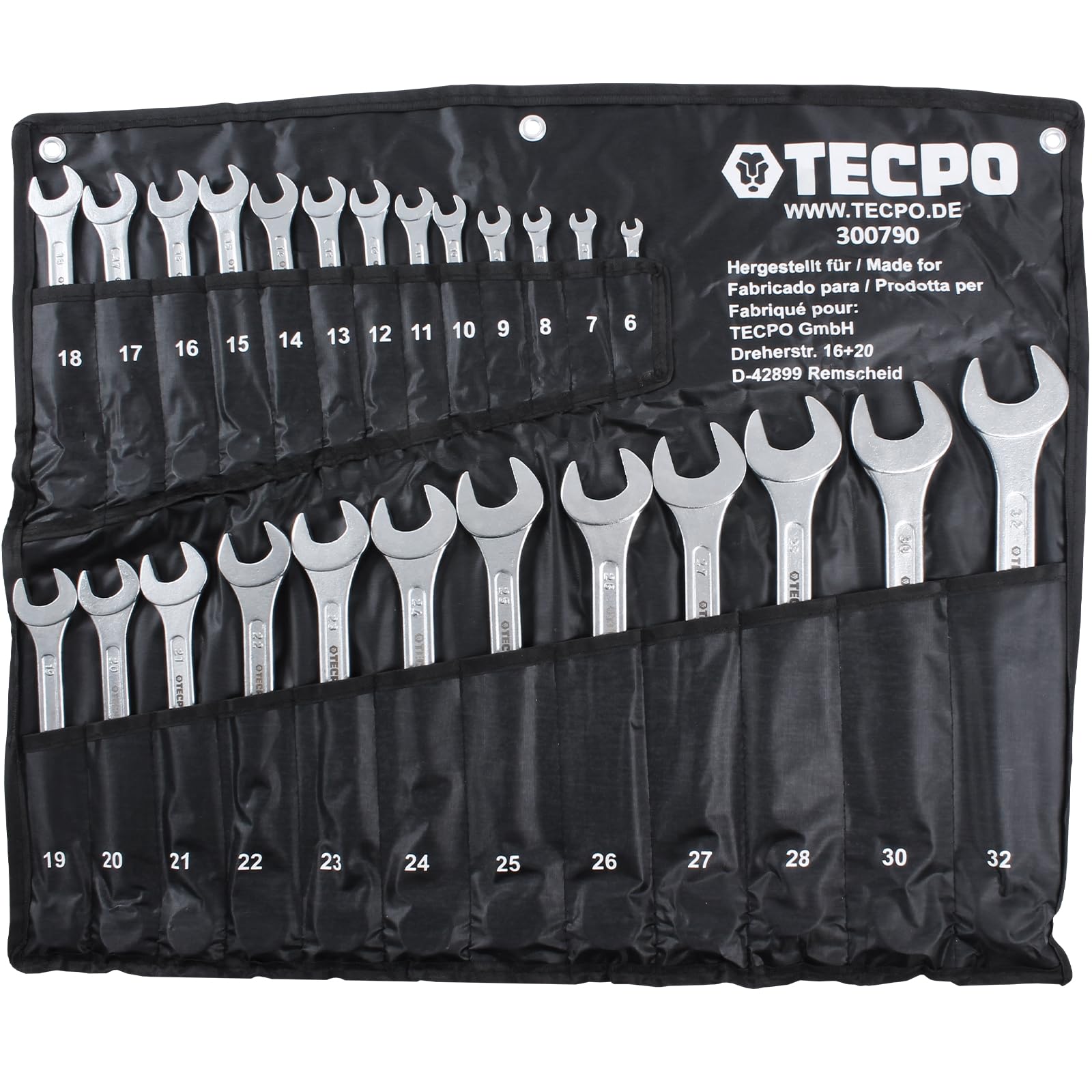 TECPO Maul-Ringschlüssel-Satz 25 Teile Ring Maulschlüssel Werkzeug Schlüssel Set, 6-32mm, 25-teilig