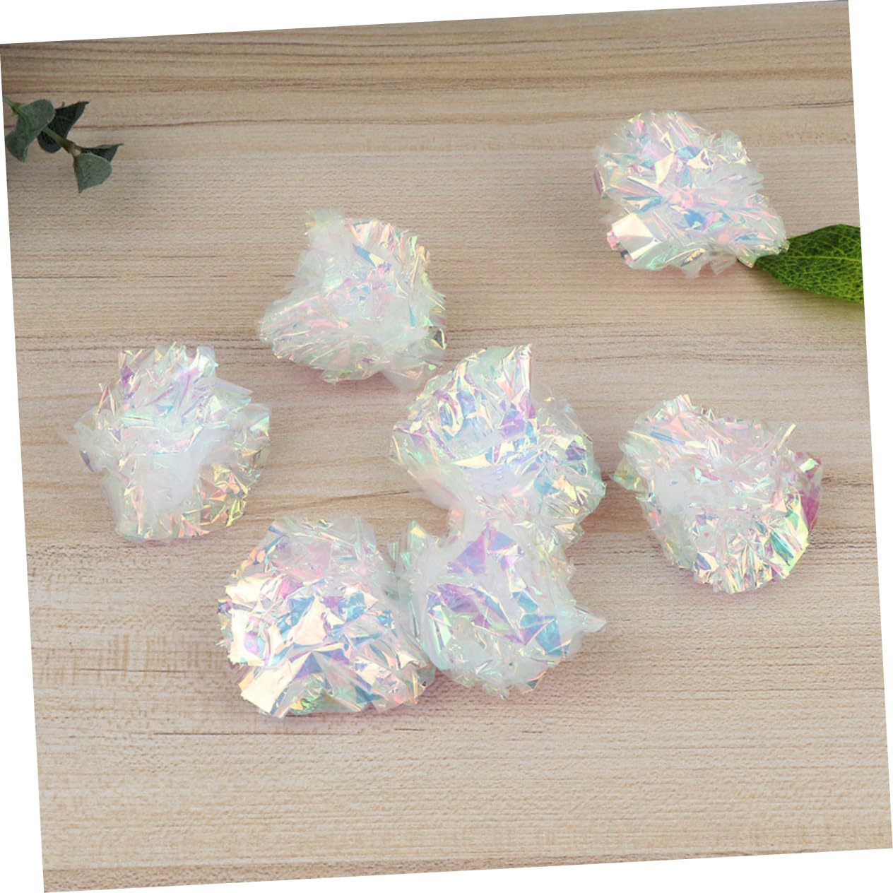 Happyyami 45 Piezas Pelota De Juguete para Mascotas Juguetes para Gatitos Accesorios Juguetes De Bolas De Sonido De Poliéster para Gatos Pequeños Papel Crepe Morder