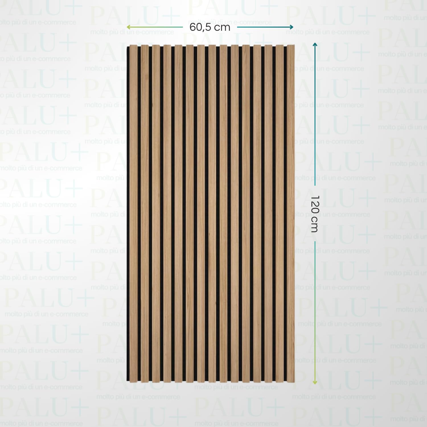 Paluplus Set 2 Pannelli Fonoassorbenti con Doghe Effetto Legno, Misura 120x60 cm - 1,44 ㎡, Pannello 3D Spessore da 2,1 cm, Rivestimento Acustico Decorativo per Pareti e Soffitti -4540M -11 (Beige)