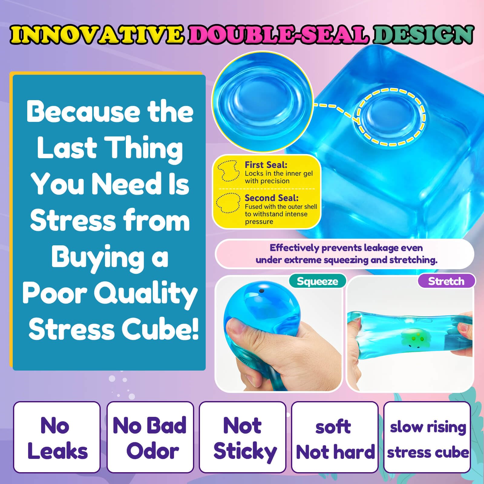 Balles de stress squishy Needoh Square Toys Ice Cube, jouets sensoriels de soulagement pour enfants et adultes Balles de stress squishy Needoh Square Toys Ice Cube, jouets sensoriels de soulagement pour enfants et adultes