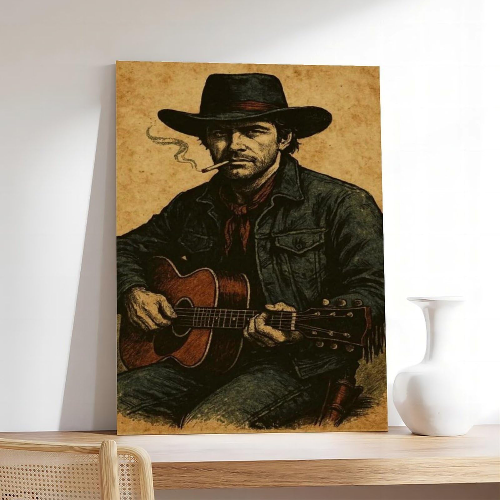 Poster artistico retrò con musica country (2) su tela, decorazione artistica da parete per soggiorno, camera da letto, 60 x 90 cm