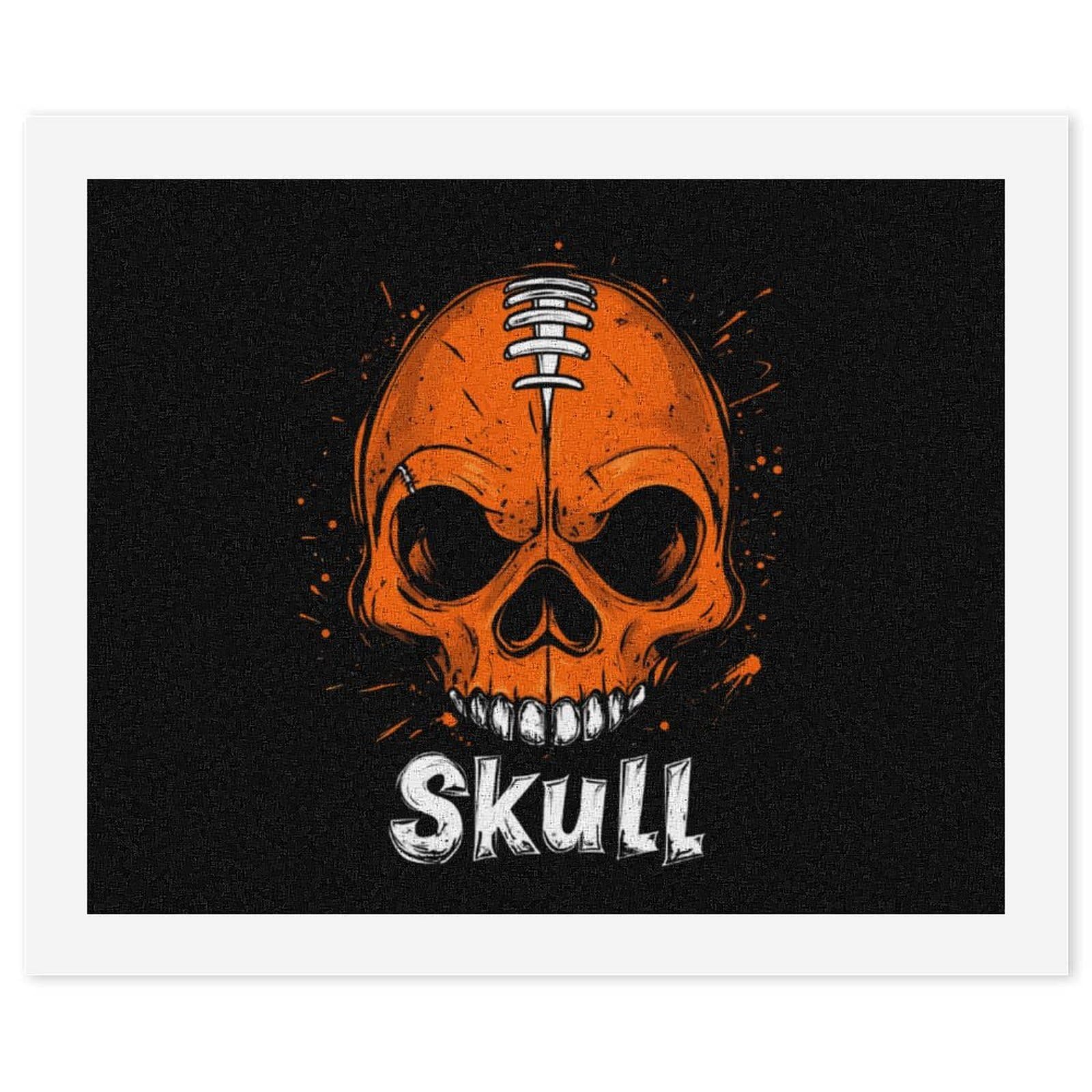 Malen nach Zahlen, Motiv: Totenkopf, Fußball, lustig, für Erwachsene, Baumwolle, digitales Ölgemälde, Heimdekoration, Geschenk, 60 x 75 cm