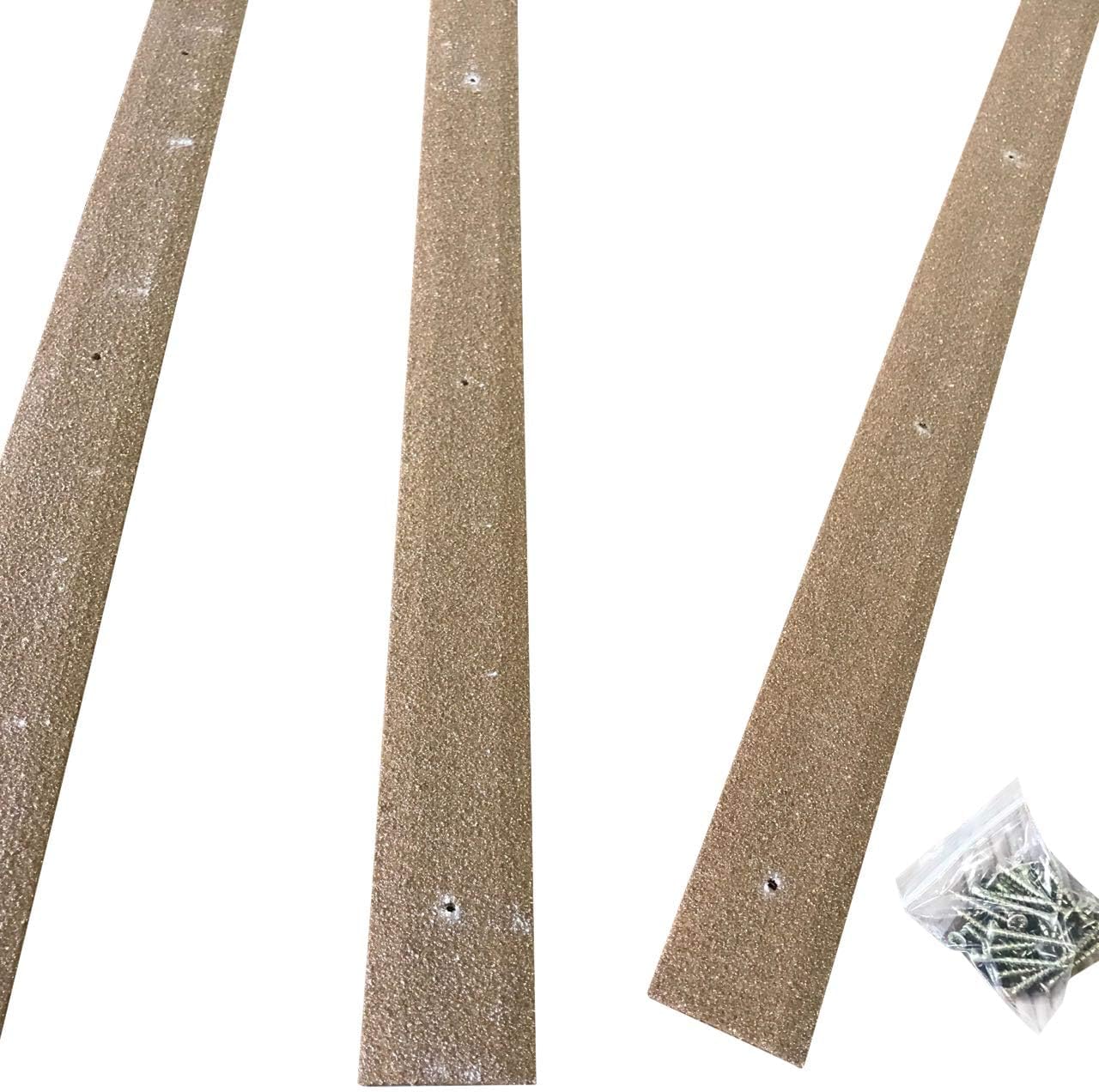 Pack of 5 x 600mm Anti-Slip Decking Strips | Non-Slip Outdoor Treads for Deck Boards | GRP Safety Strips for Slippery Surfaces (Brown)