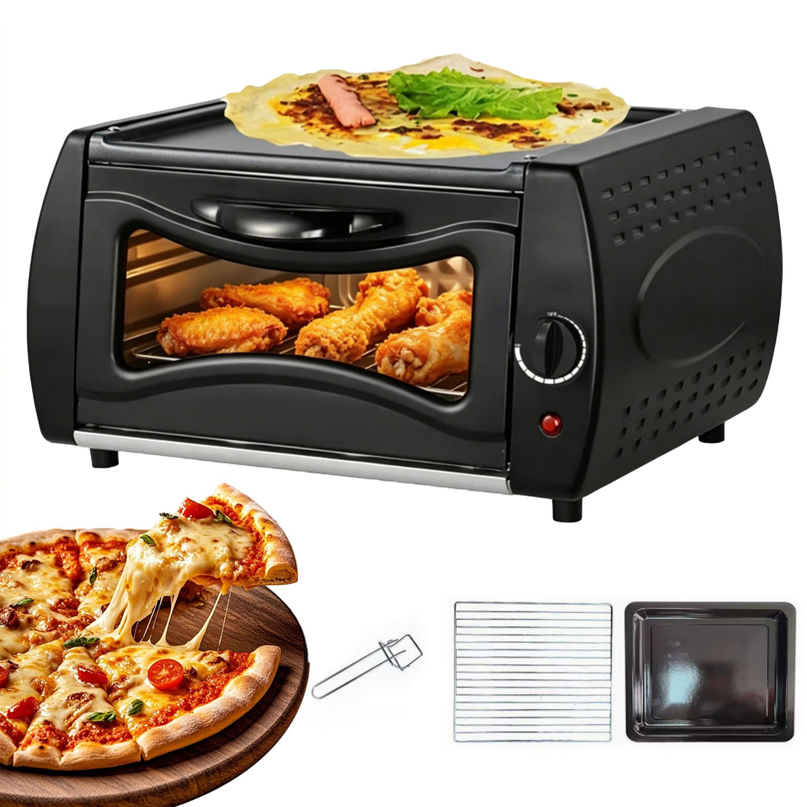 Mini Elektryczny Piec Tandoor, 15L Wielofunkcyjny Piekarnik Stołowy Do Pizzy Z Blachą Do Pieczenia, Regulacja Temperatury 50°C-400°c, Do Pieczenia, Prażenia, Grillowania