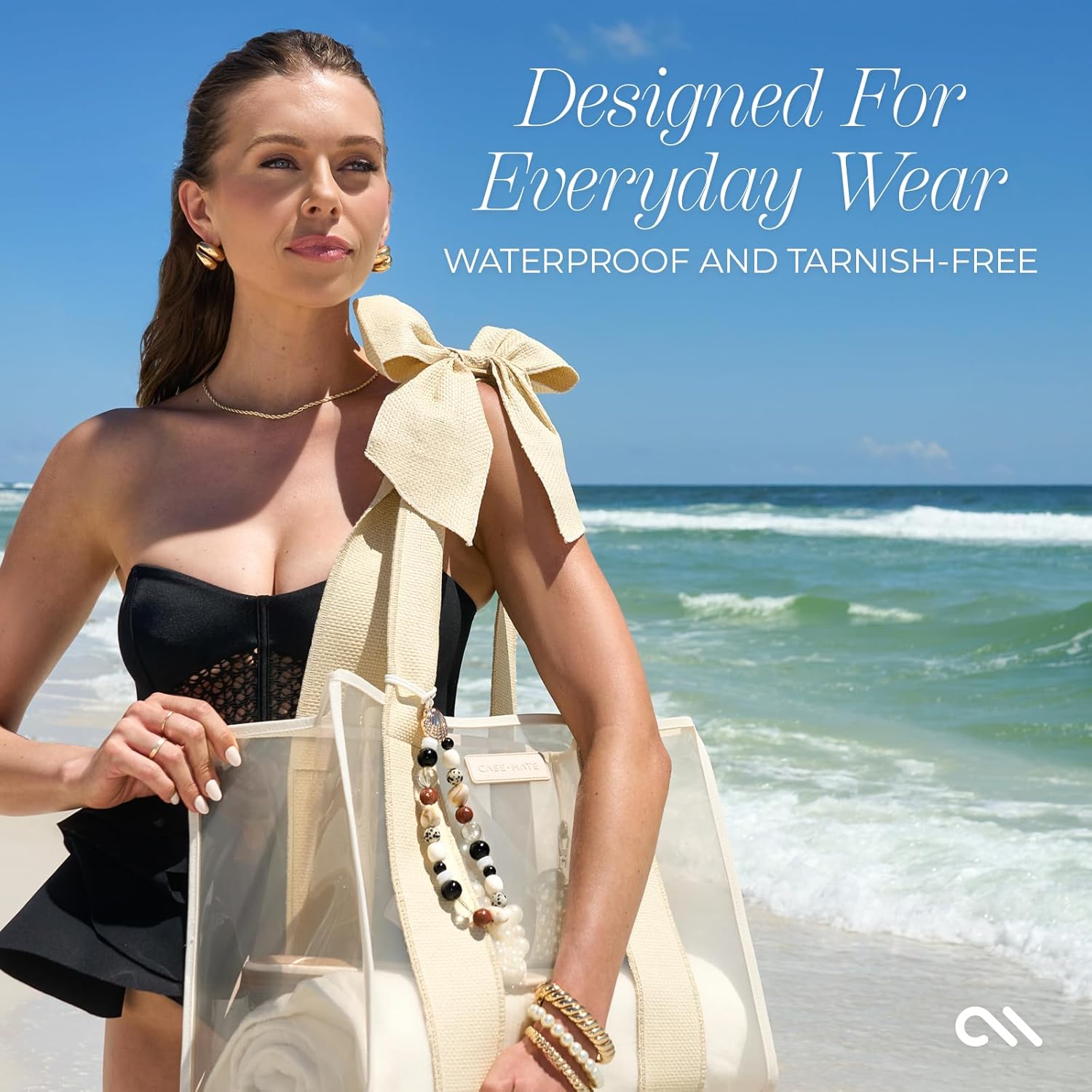 Case-Mate Bag Charm for Tote, Bag, Handbags, Purse and Cooler - Beach-Ready, Cute Beaded Charm - Waterproof and Non-Tarnish