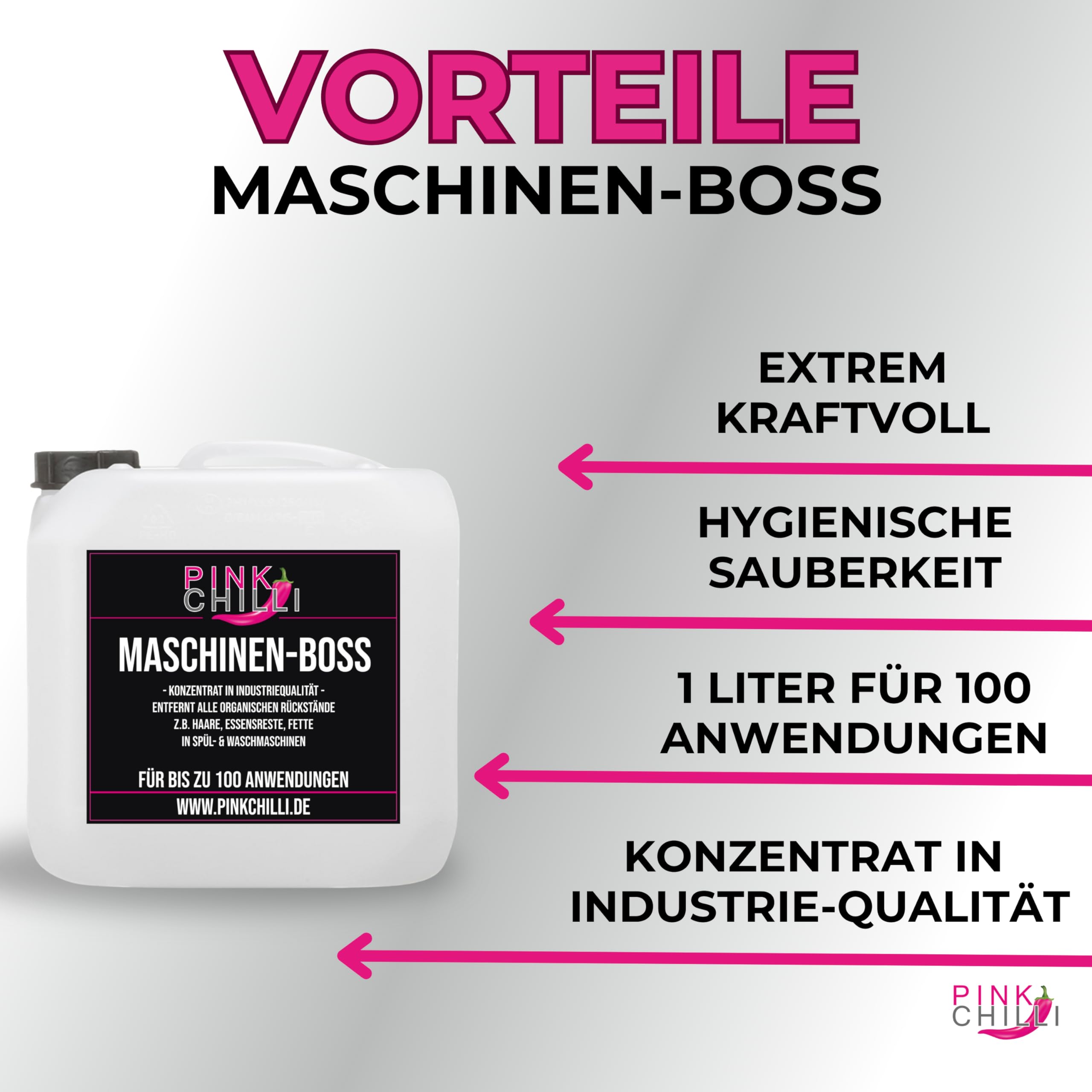 Maschinen-Boss 1l - Biofilm entfernen Waschmaschine & Spülmaschine - ca 100 Anwendungen - Sensoren Maschinenreinigung Geruchsentfernung - hochkonzentrierter Reiniger gegen Ablagerungen