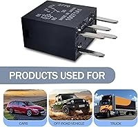 Vista 4 de Tesnaao 2 relés de bomba de combustible automotriz, relé de alimentación de enchufe directo de 12 V, relé multiusos de cinco pines de 0.98 x 0.86