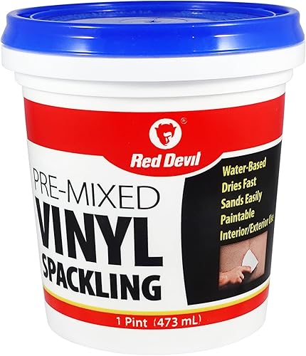 Miniatura 10 de Red Devil 0615 Spackling de vinilo premezclado, tubo de exprimición, 5.5 onzas, color blanco