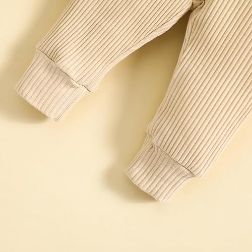 Miniatura 8 de Mubineo Conjunto básico de ropa de otoño e invierno para bebé, niña, niño, ropa básica lisa, cuello alto, manga larga, mameluco, leggings y pantalón