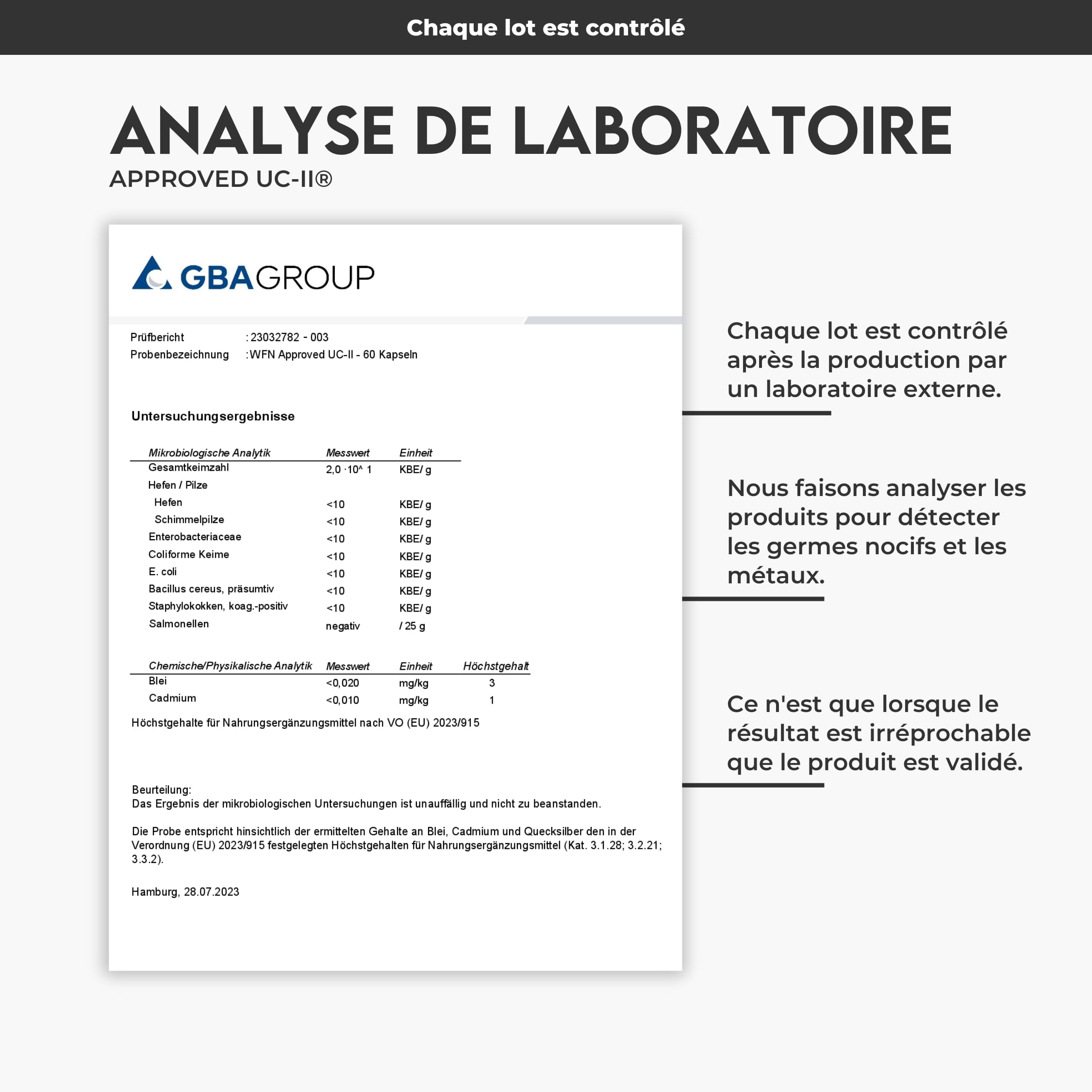 WFN Approved UC-II - Collagene Type 2 non dénaturé - 60 Gélules - Complexe articulaire avec Collagène UC 2, Vitamine C et Boswellia Serrata - Testé en externe