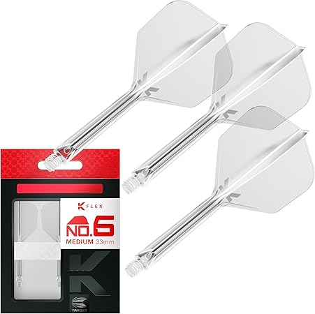 Target Darts K Flex Integrated Dart Flight and Shaft, No.6 | 3-Pack K-Flex - No. 6, Kflex Precision-Molded 2-in-1 Dart Flights and Dart Shaft | Professional Dart Accessories