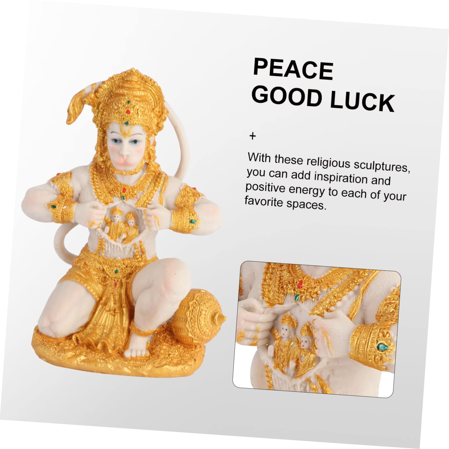 MAGICLULU 5St kniende Affenstatue wohnungseinrichtung wohnungsdeko sammlerstücke hausdeko Dekorative Skulptur Baba Dharma Anlage chinesische Statue Kunst Figur Buddha-Statue Harz Golden