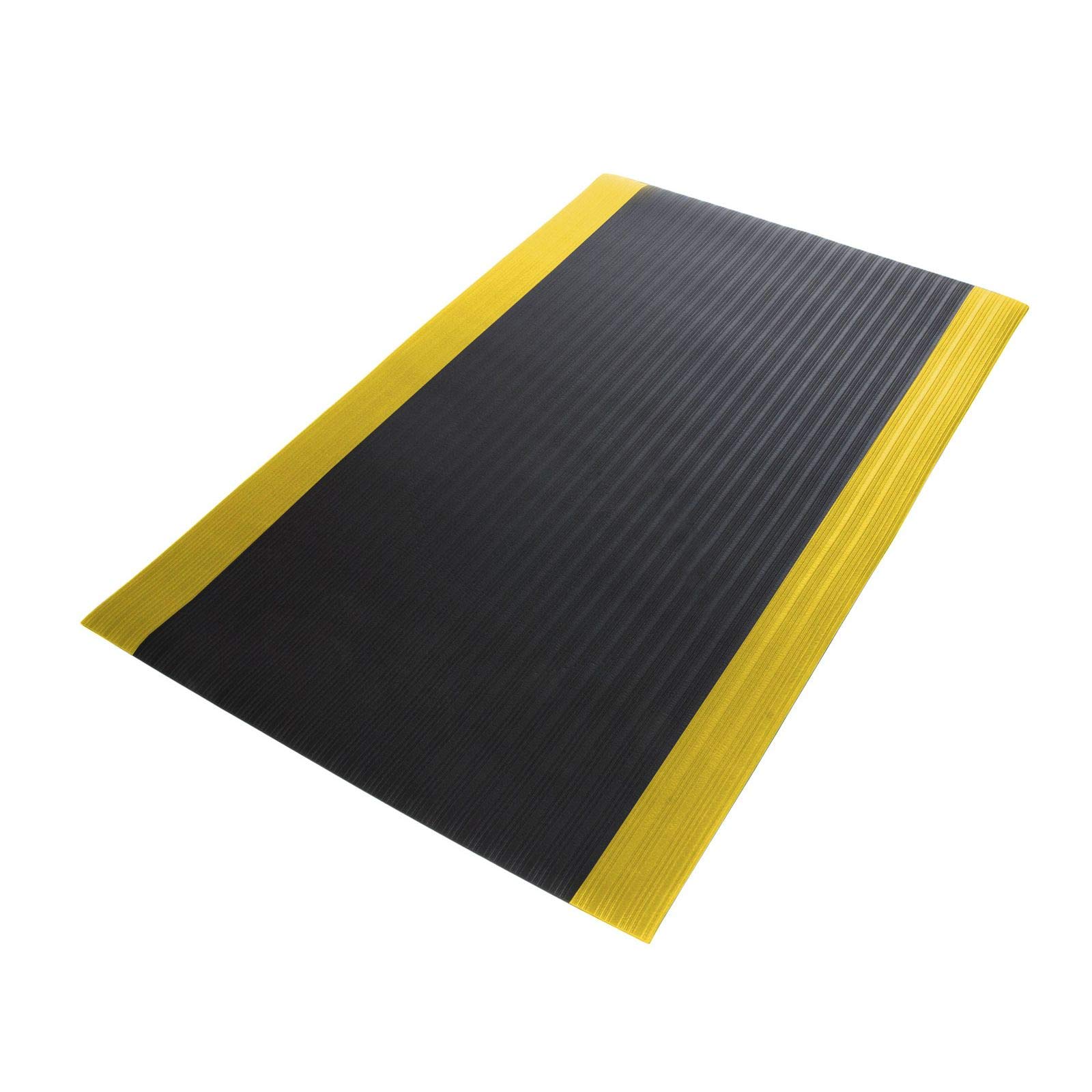 Tappeto Gomma Antiscivolo al Metro -Tappeto Antifatica Ergonomico, Antistatico, Isolante per Postazione Lavoro Industriale, Officina | Superficie Scalanalata, in 3 Colori - 60x1250 cm - giallo/nero