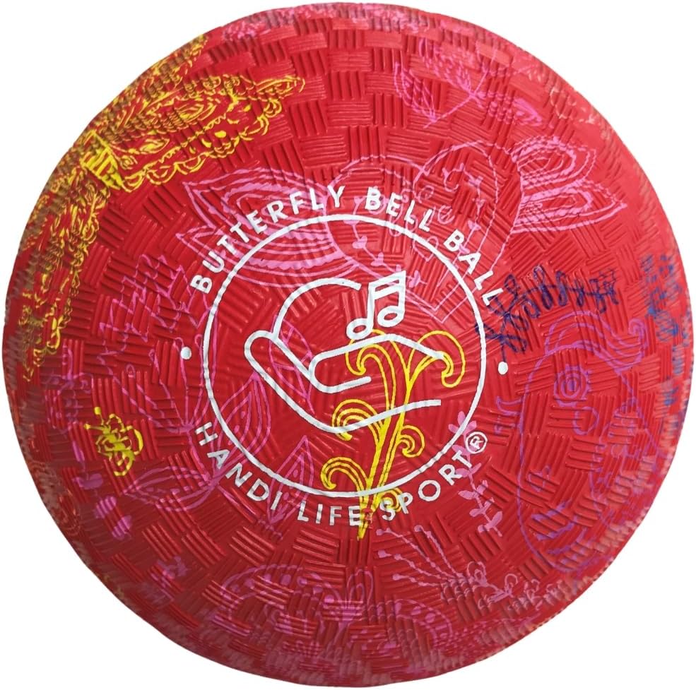 Handi Life Sport | Little Butterfly Bell Ball | Lightweight Audible Ball with Inflatable Rubber & Tactile Grip| Therapy & Recreation | Adaptive Sports