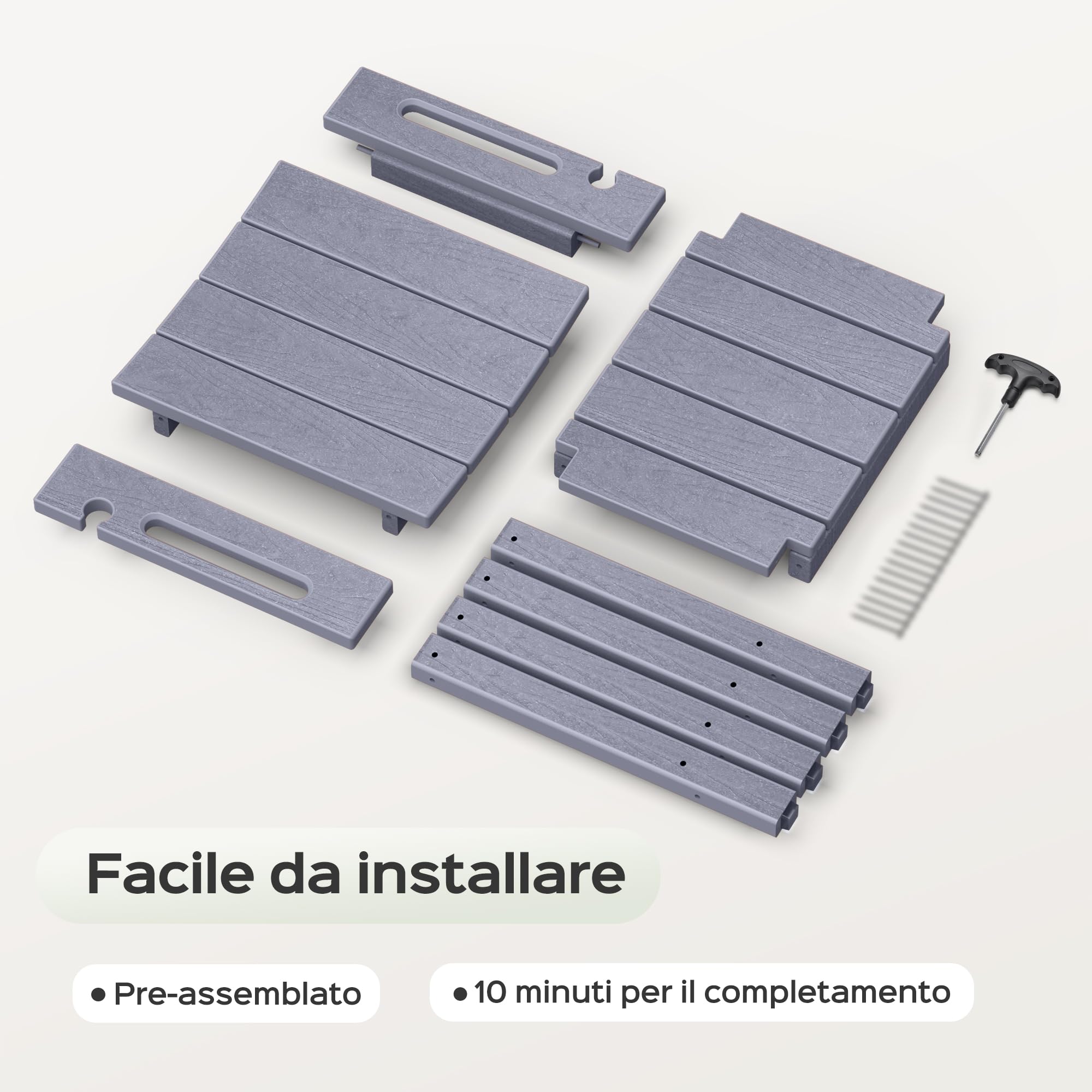 LyriFine Panca da doccia, sgabello da doccia impermeabile in HDPE da 18,5 pollici per l'interno della doccia, sedia da doccia per bagno con supporto per soffione, sgabello da doccia robusto da