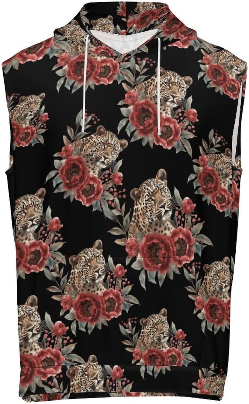 Men's Workout Hooded Tank Tops Sleeveless Muscle Gym T-Shirts