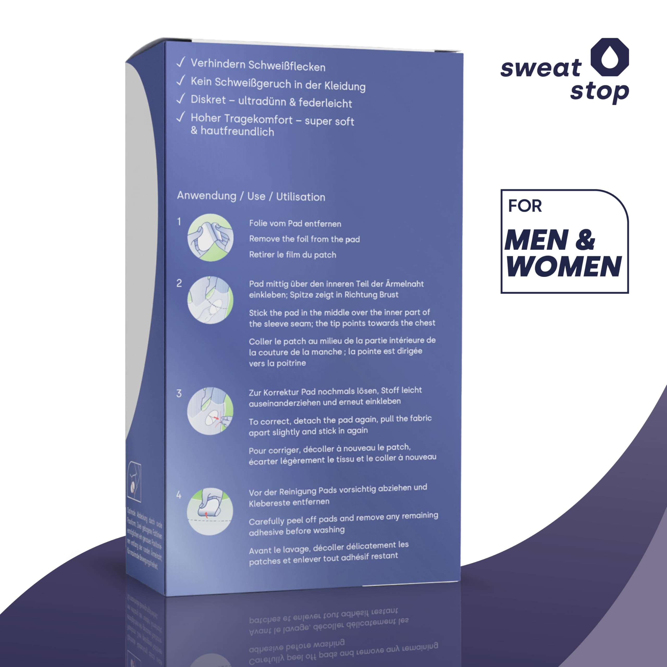 SweatStop patches anti auréoles pour les aisselles contre les taches de sueur | auto-adhésifs, absorbants et discrets - Sécurité 24h