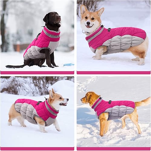 Miniatura 6 de FUAMEY Chaleco acolchado para perro, abrigo reflectante de invierno para perro, chaqueta de invierno cálida resistente al viento, ropa cómoda para