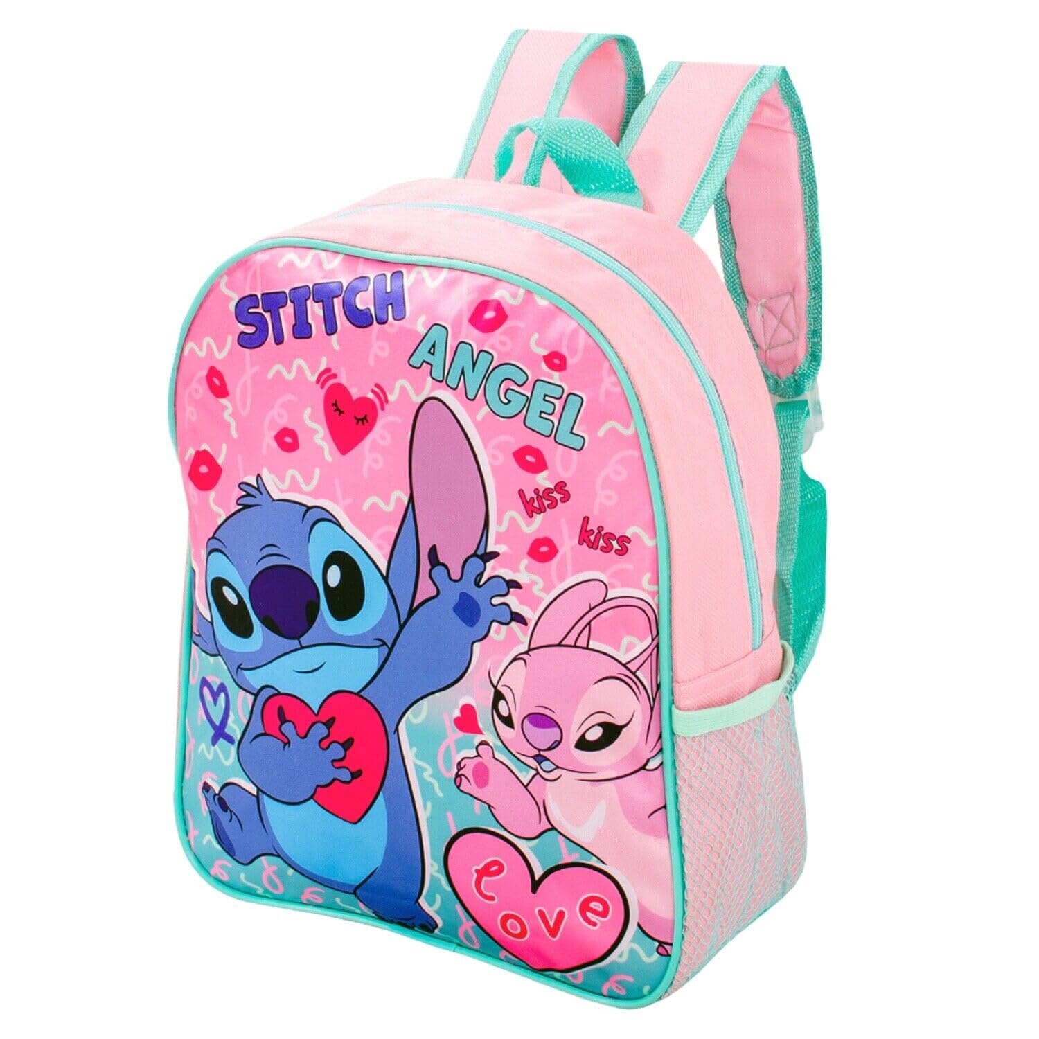 TDL Stitch Backpack Girls Kids Rucksack School Bag Character Carry Bag Pink Adjustable Shoulder Straps Premium Travel Backpacks Lilo